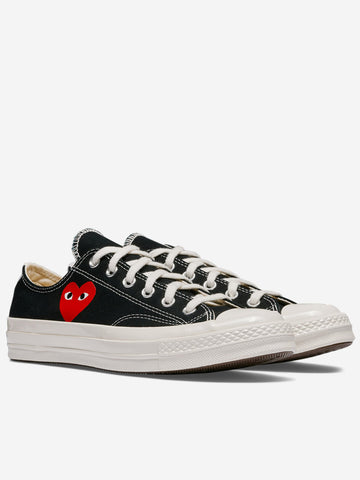 COMME DES GARCONS PLAY Chuck 70 OX nere con cuore x CDG Nero