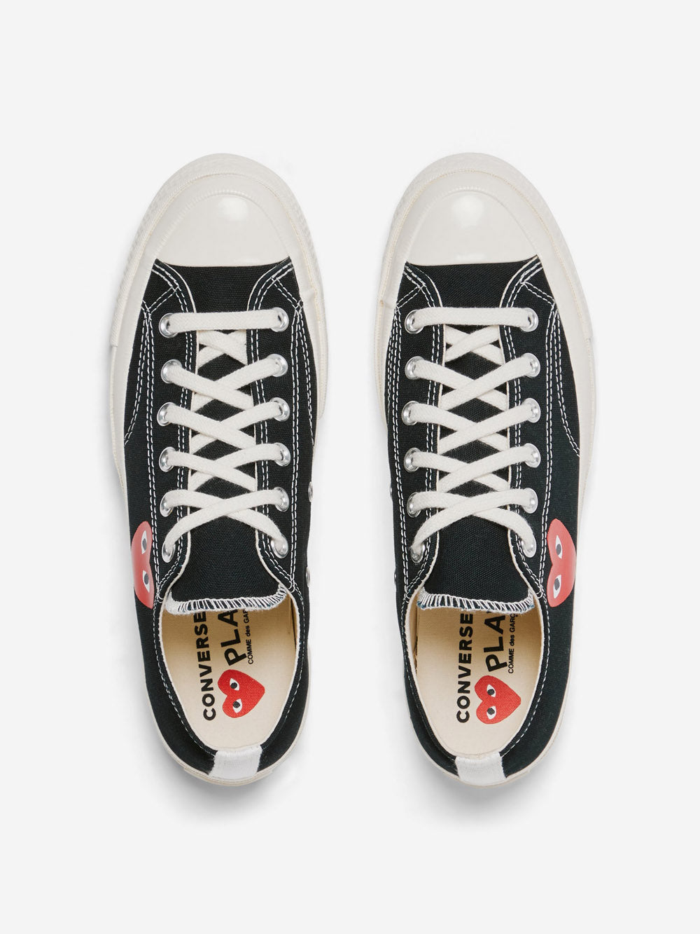 COMME DES GARCONS PLAY Chuck 70 OX nere con cuore x CDG Nero Urbanstaroma