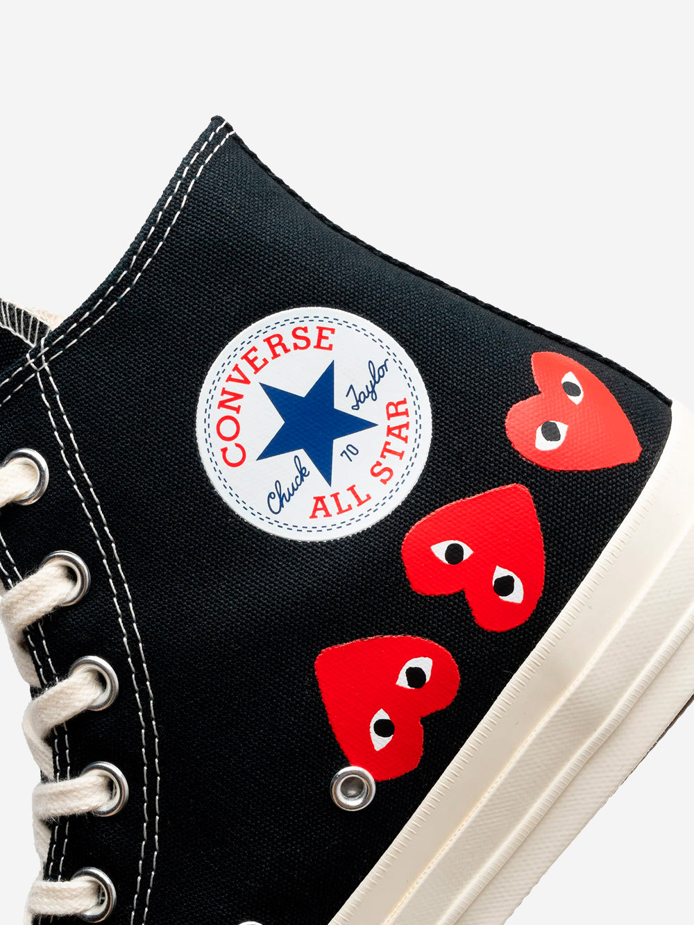 COMME DES GARCONS PLAY Chuck 70 HI nere Multi Heart High x CDG Nero Urbanstaroma