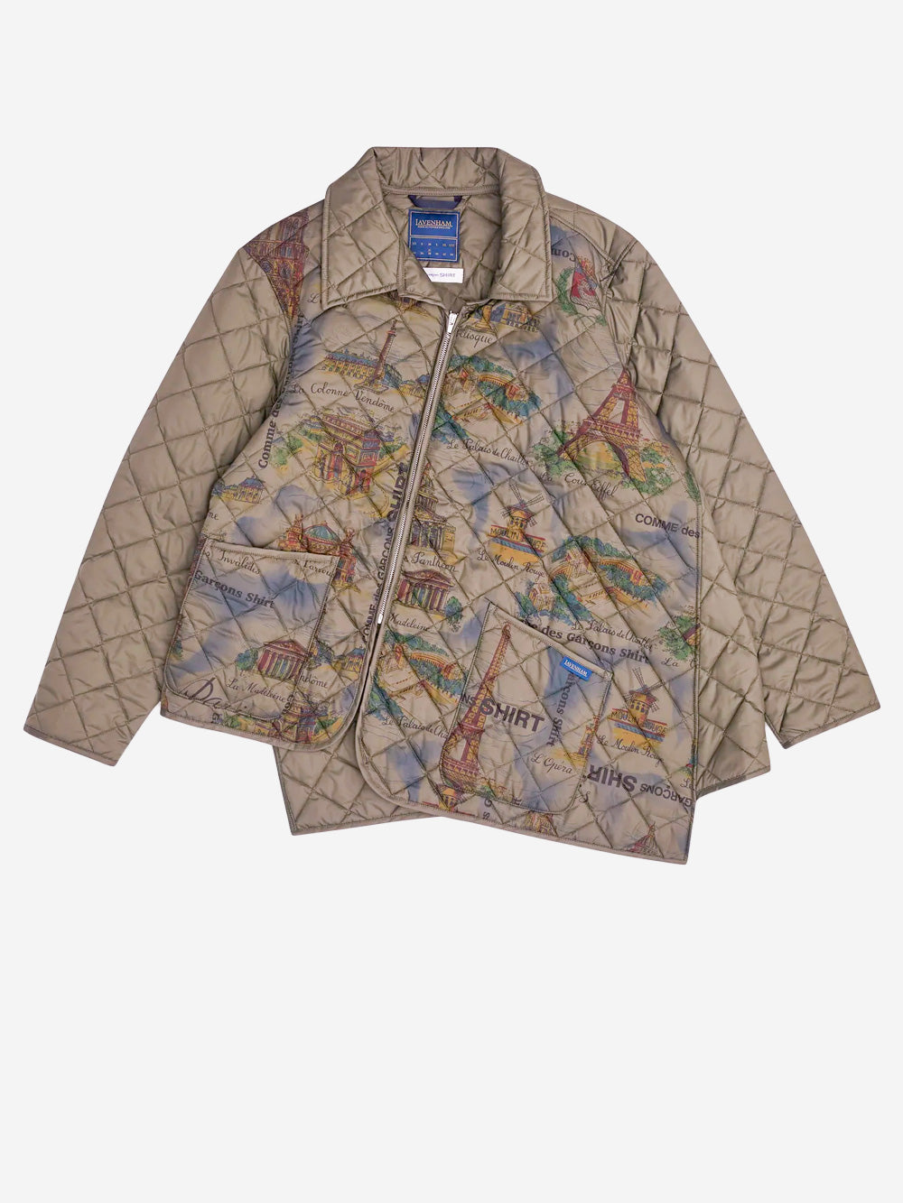 COMME DES GARCONS SHIRT Giacca trapuntata a costruzione asimmetrica x Lavenham Marrone Urbanstaroma