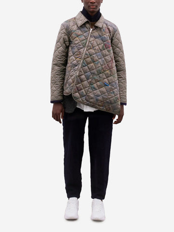 COMME DES GARCONS SHIRT Giacca trapuntata a costruzione asimmetrica x Lavenham Marrone