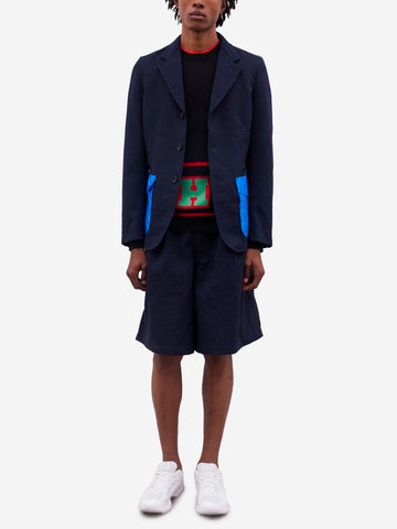 COMME DES GARCONS SHIRT Maglione girocollo in misto lana con grafica intarsiata Multicolor