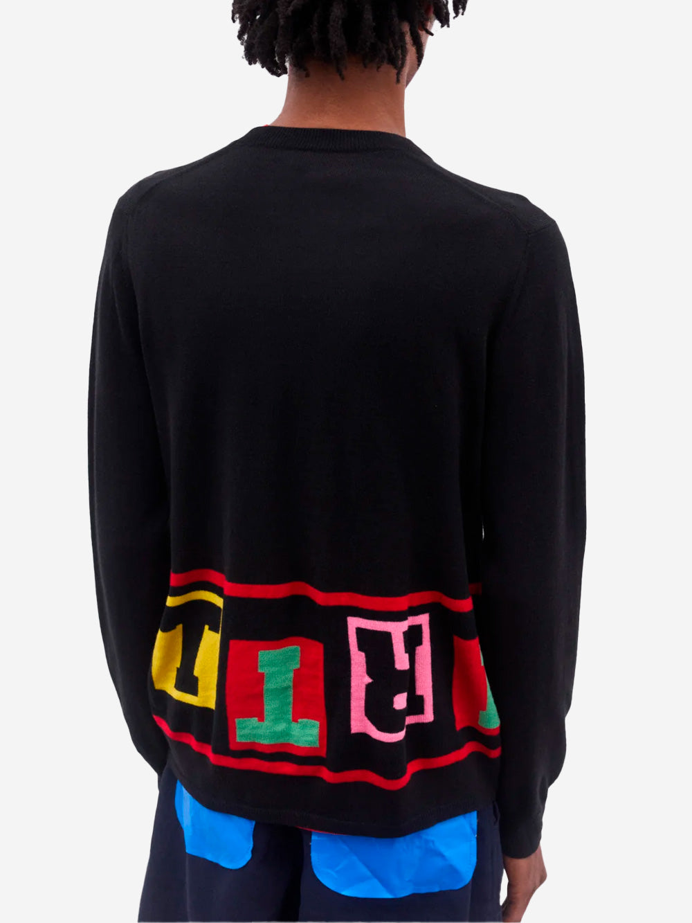 COMME DES GARCONS SHIRT Maglione girocollo in misto lana con grafica intarsiata Multicolor Urbanstaroma