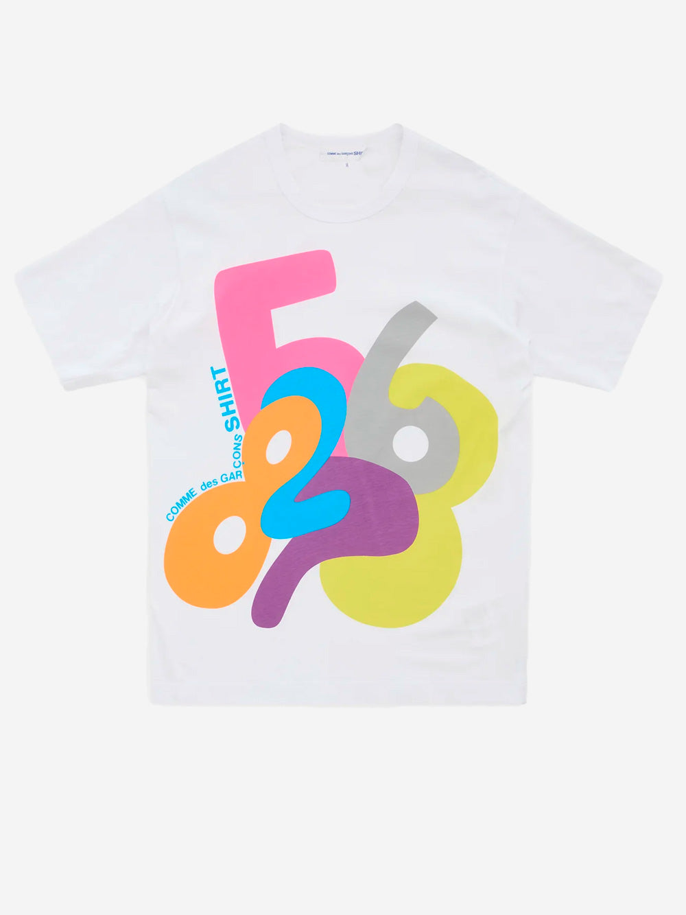 COMME DES GARCONS SHIRT T-shirt bianca con grafica multicolore Multicolor Urbanstaroma