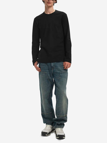 COMME DES GARCONS SHIRT T-shirt manica lunga nera minimal con grafica 'Forever' Nero