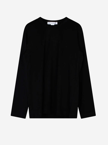 COMME DES GARCONS SHIRT T-shirt manica lunga nera minimal con grafica 'Forever' Nero