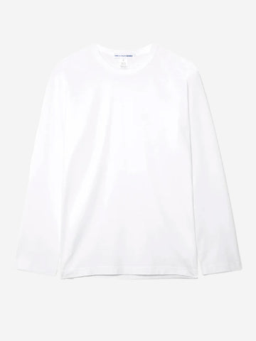 COMME DES GARCONS SHIRT T-shirt manica lunga bianca minimal con grafica 'Forever' Bianco
