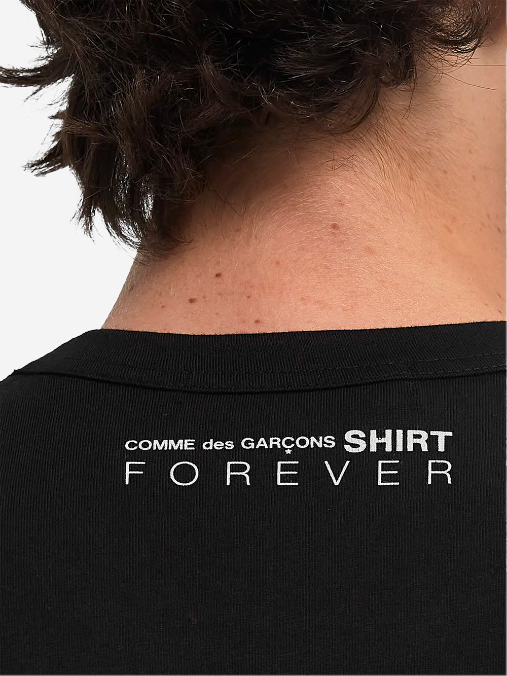 COMME DES GARCONS SHIRT T-shirt nera minimal con grafica 'Forever' Nero Urbanstaroma