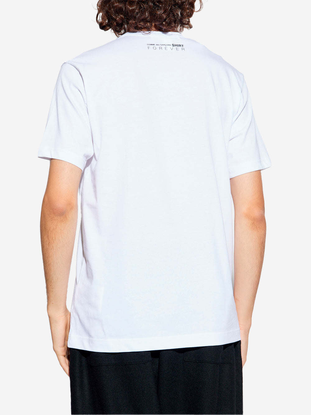 COMME DES GARCONS SHIRT T-shirt bianca minimal con grafica 'Forever' Bianco Urbanstaroma