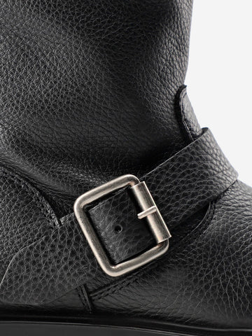 COPENHAGEN Stivali biker in pelle con fibbia Nero