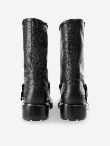 COPENHAGEN Stivali biker in pelle con fibbia Nero