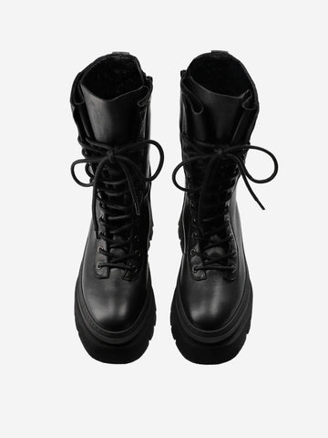 COPENHAGEN Anfibi chunky Hiker in pelle neri Nero