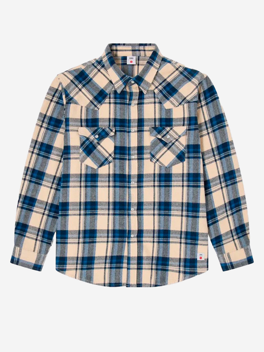 EDWIN Camicia Western a quadri Madras Blu beige Urbanstaroma