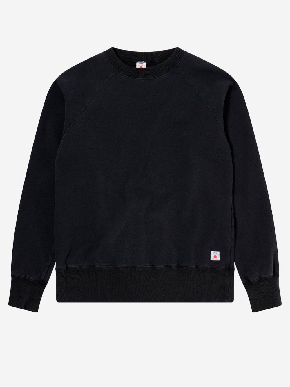 EDWIN Felpa girocollo nera boxy fit con maniche raglan Nero Urbanstaroma