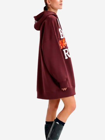 Mini robe oversize en jersey avec capuche