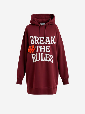 Mini robe oversize en jersey avec capuche