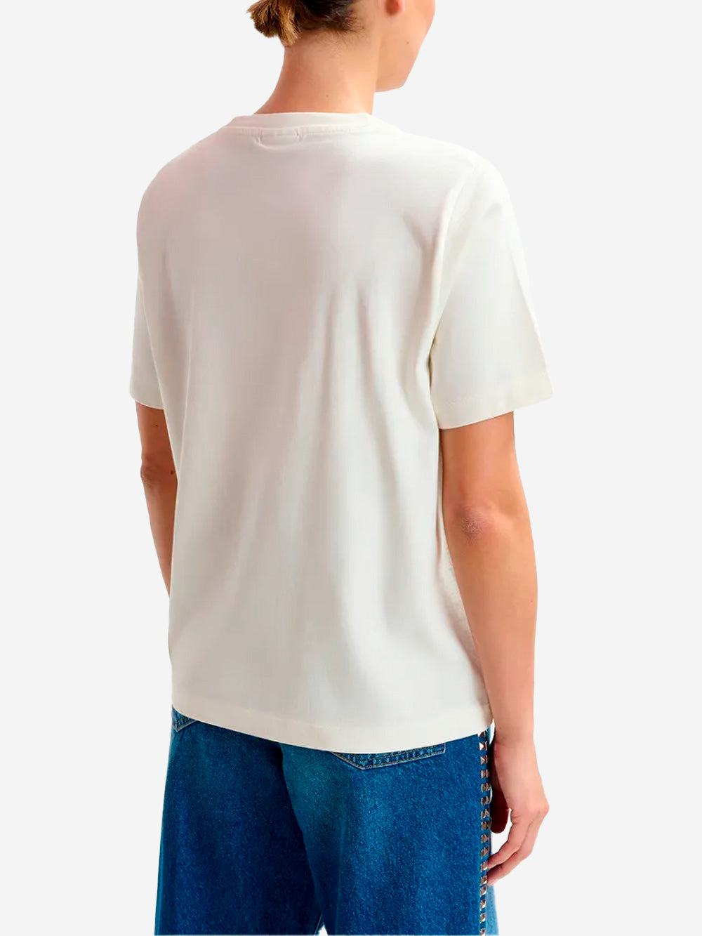 ESSENTIEL ANTWERP T-shirt avorio con ricamo di paillettes 'Love' avorio Urbanstaroma