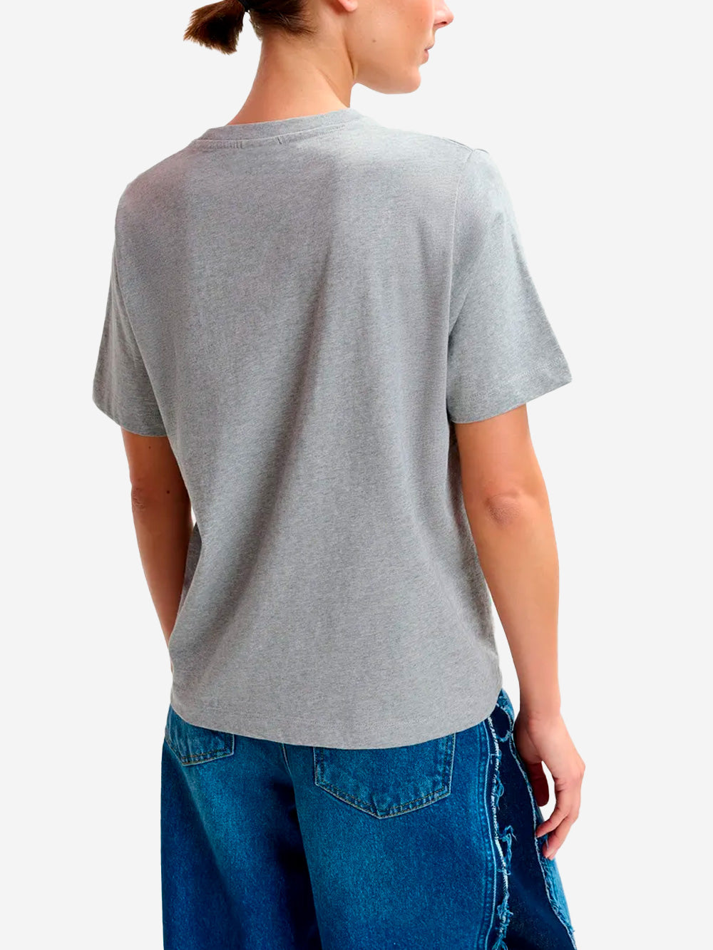 ESSENTIEL ANTWERP T-shirt grigia con ricamo di paillettes 'Love' Grigio Urbanstaroma