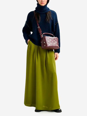 ESSENTIEL ANTWERP Dolcevita in misto lana navy con colletto staccabile e decorazioni in strass Navy