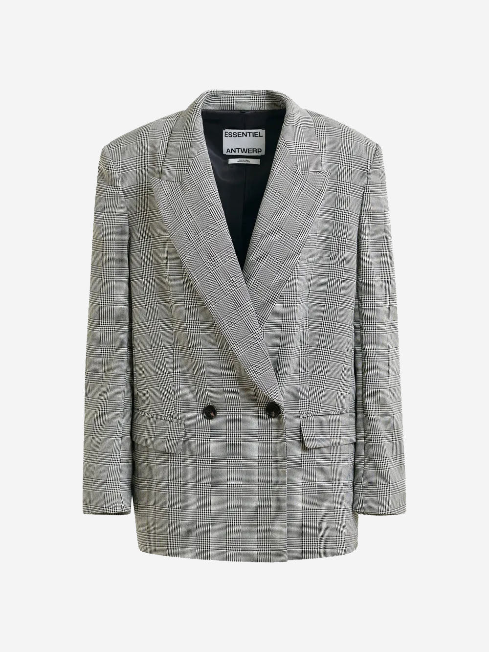 ESSENTIEL ANTWERP Blazer doppiopetto oversize nero e grigio 'Pursuit' Nero Urbanstaroma