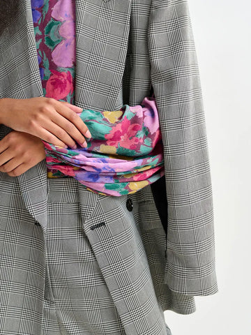 ESSENTIEL ANTWERP Blazer doppiopetto oversize nero e grigio 'Pursuit' Nero