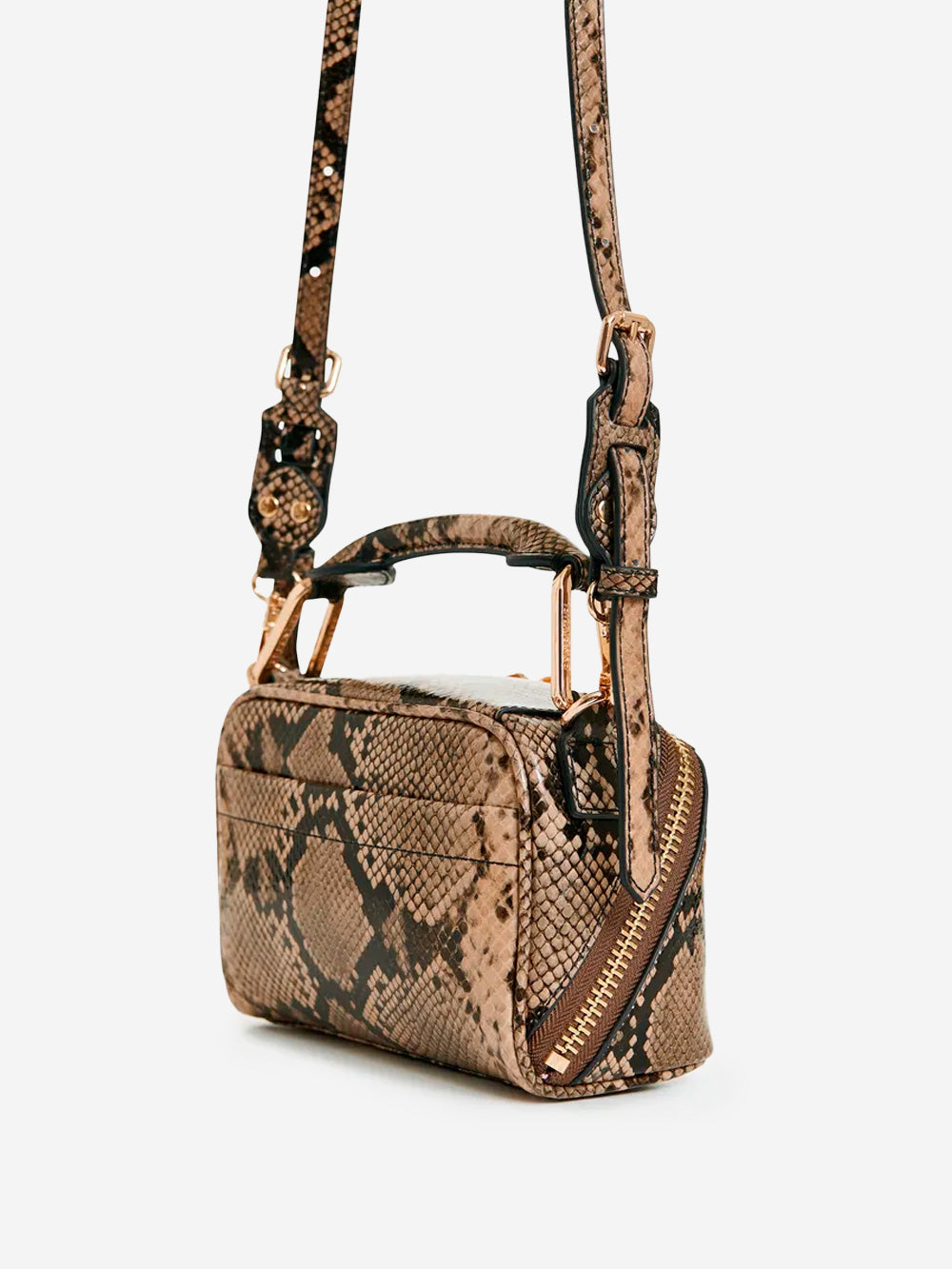 ESSENTIEL ANTWERP Mini borsa 'Bobbi' in pelle con stampa animalier Marrone Urbanstaroma