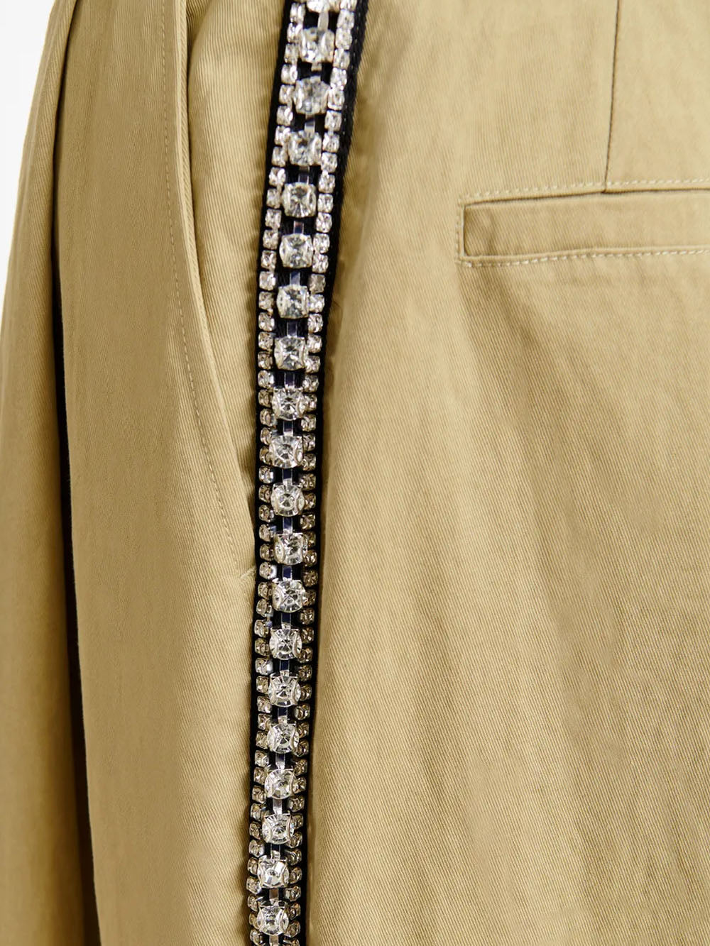 ESSENTIEL ANTWERP Pantaloni larghi beige con strass Beige Urbanstaroma