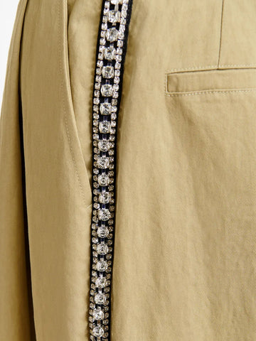 ESSENTIEL ANTWERP Pantaloni larghi beige con strass Beige