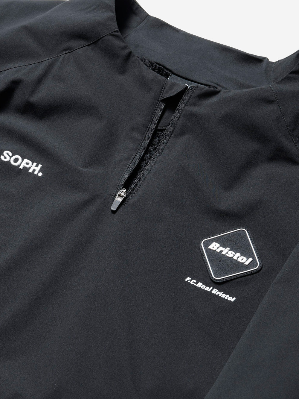 F.C. REAL BRISTOL Maglia in taffetà tecnico Thermal a mezza zip Nero Urbanstaroma