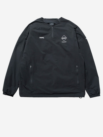 F.C. REAL BRISTOL Maglia in taffetà tecnico Thermal a mezza zip Nero