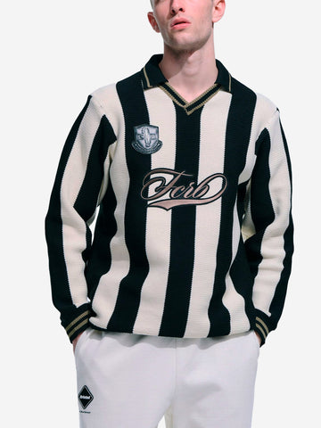 Pull jacquard rayé en tissu technique