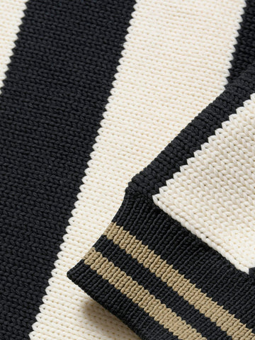 Pull jacquard rayé en tissu technique