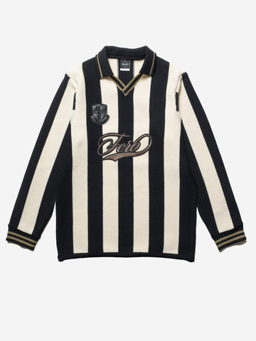 Pull jacquard rayé en tissu technique