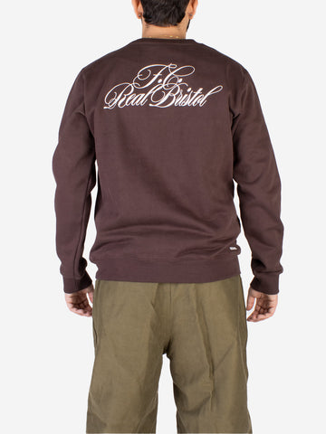 Sweat-shirt à col ras du cou Script, marron