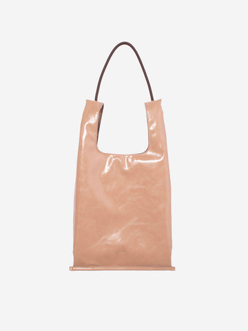 F/CE Borsa tote beige in pelle sintetica con manici in corda Beige