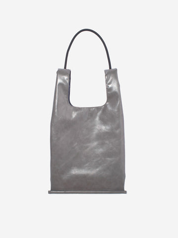 F/CE Borsa tote grigia in pelle sintetica con manici in corda Grigio