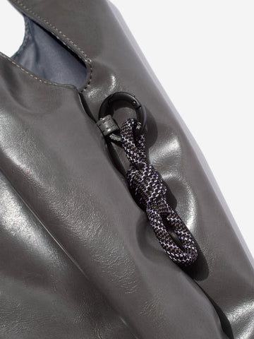 F/CE Borsa tote grigia in pelle sintetica con manici in corda Grigio