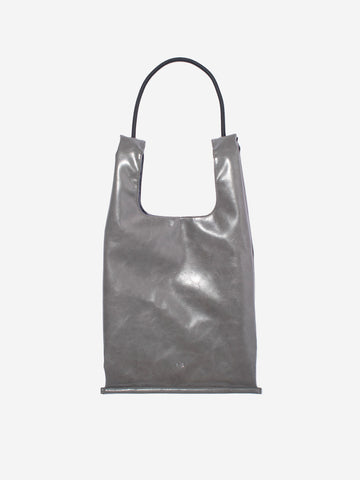 F/CE Borsa tote grigia in pelle sintetica con manici in corda Grigio