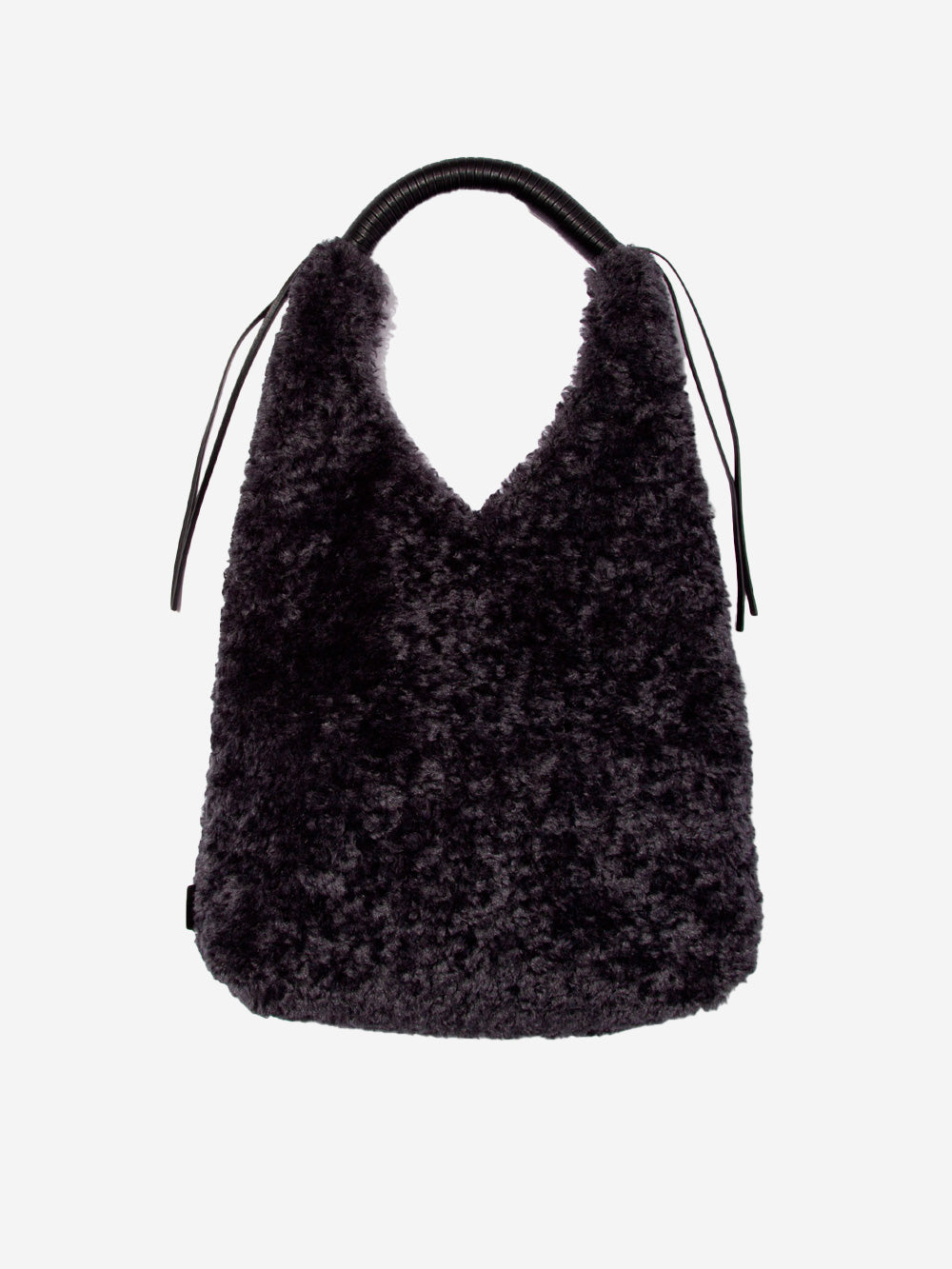 F/CE Borsa in pelliccia sintetica Wrappring Handle tote Nero Urbanstaroma