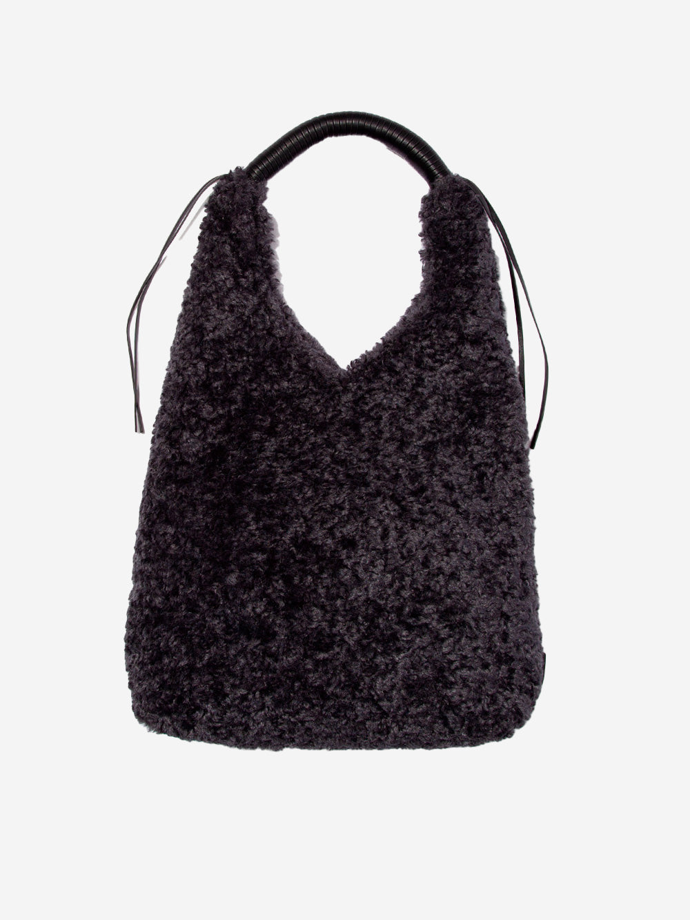 F/CE Borsa in pelliccia sintetica Wrappring Handle tote Nero Urbanstaroma