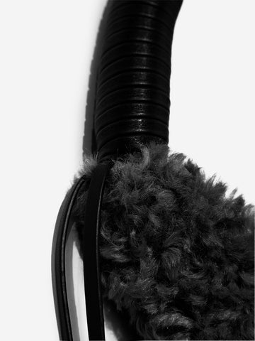 F/CE Borsa in pelliccia sintetica Wrappring Handle tote Nero