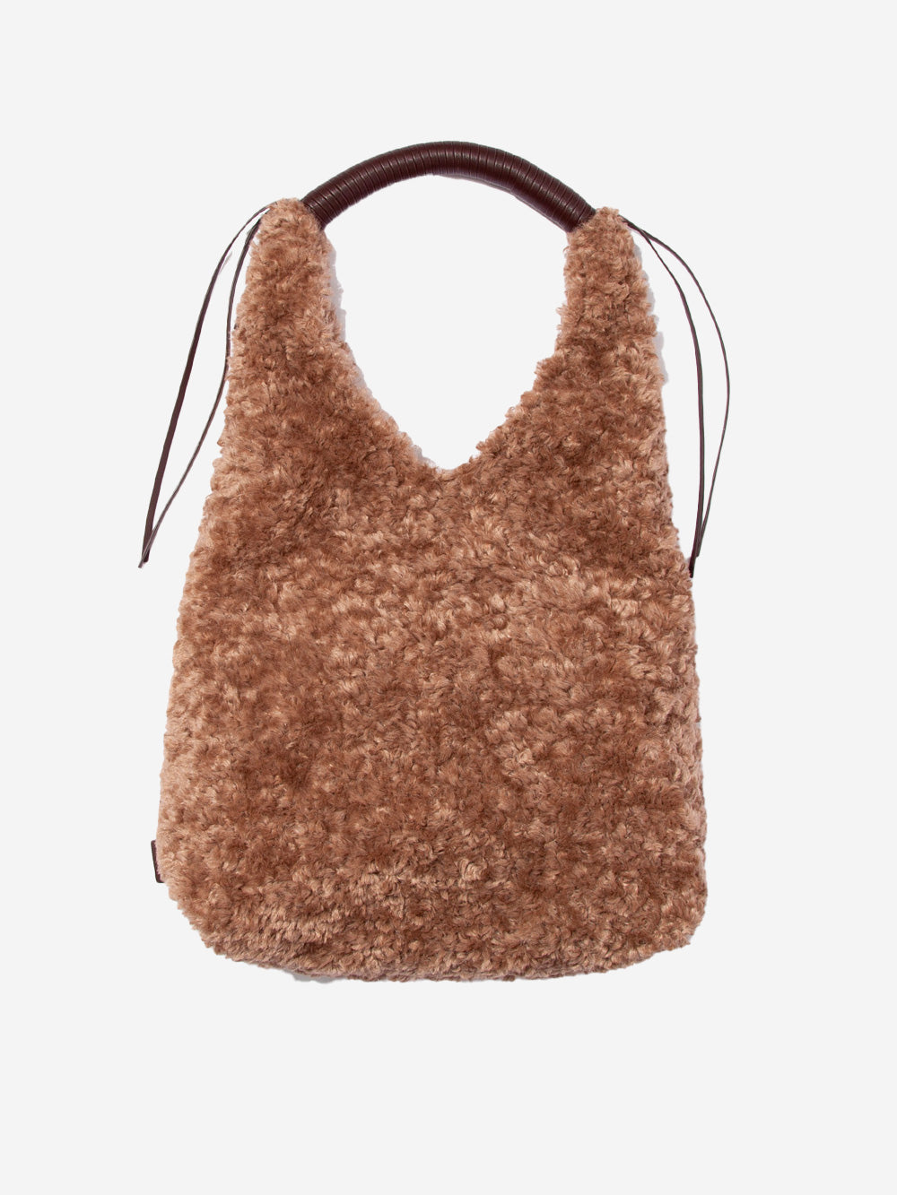 F/CE Borsa marrone in pelliccia sintetica Wrappring Handle tote Marrone Urbanstaroma