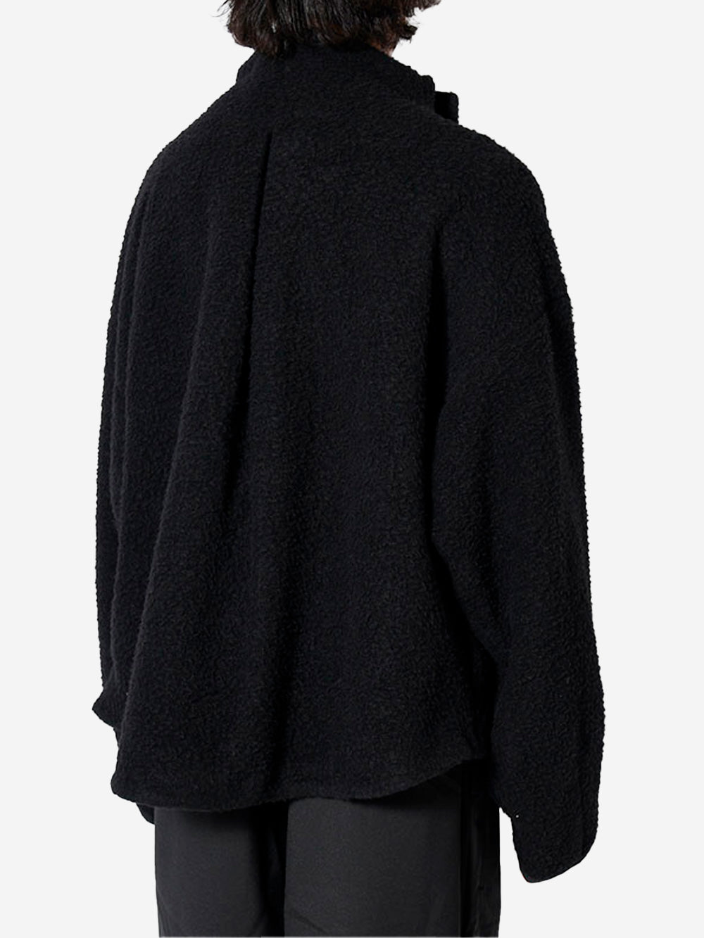 F/CE Giacca in lana asimmetrica con tasche Nero Urbanstaroma