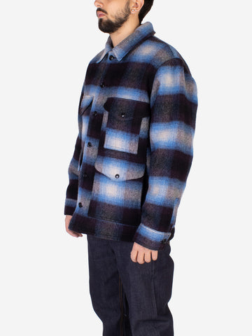 Veste Cruiser en laine tricotée bleue