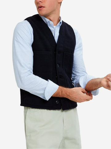 Chaleco de lana Mackinaw azul