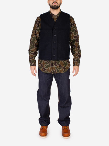 Gilet antracite in lana Mackinaw