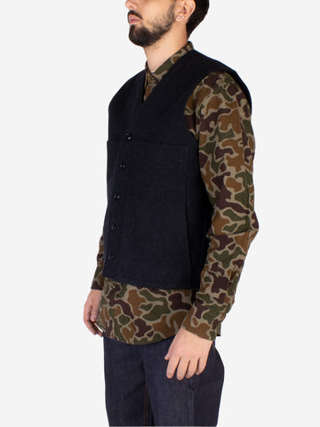 Gilet antracite in lana Mackinaw