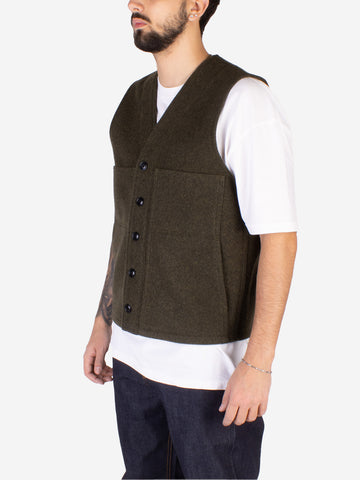 Chaleco de lana verde Mackinaw