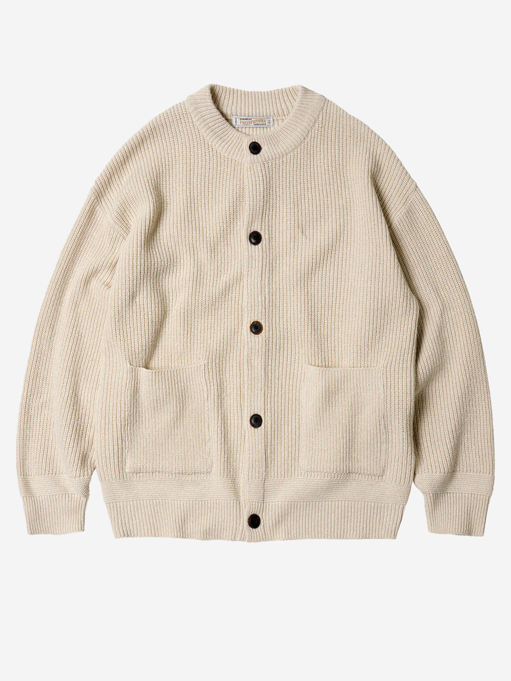 FRIZMWORKS Cardigan crema misto lana con abbottonatura completa Crema Urbanstaroma