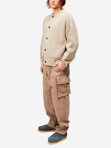 FRIZMWORKS Cardigan crema misto lana con abbottonatura completa Crema